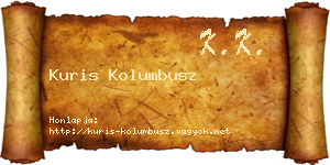 Kuris Kolumbusz névjegykártya